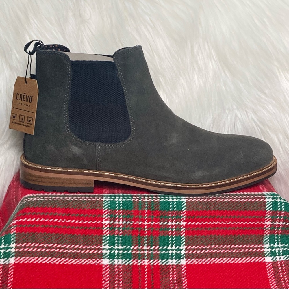 NWT Crevo Men's Wendell Pull on Ankle Boot in Steel w/ Multiple Sizes